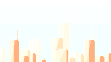 2d animated orange loopable downtown city skyline