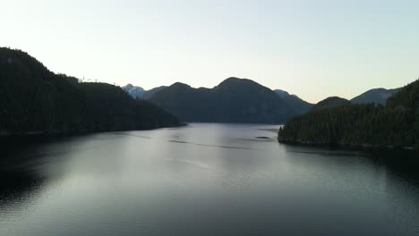 Nootka-Sound,-Vancouver-Island,-British-Columbia-during-Summer---Aerial