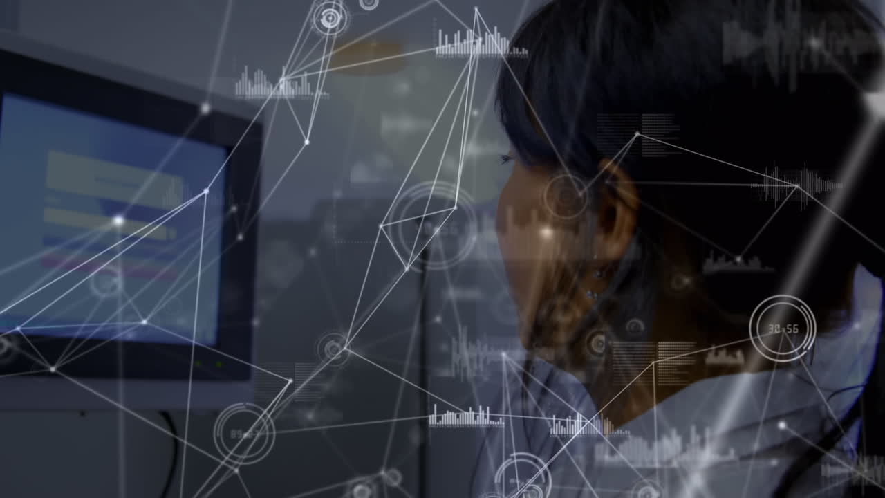 Animation of network of connections and data processing over doctors
