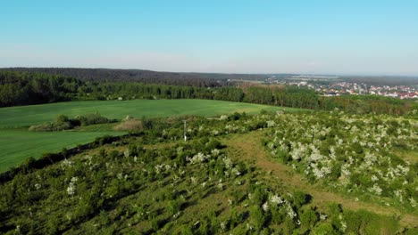 Panorámica-Aérea-De-La-Pradera-En-El-Distrito-De-Pomerania-En-Polonia