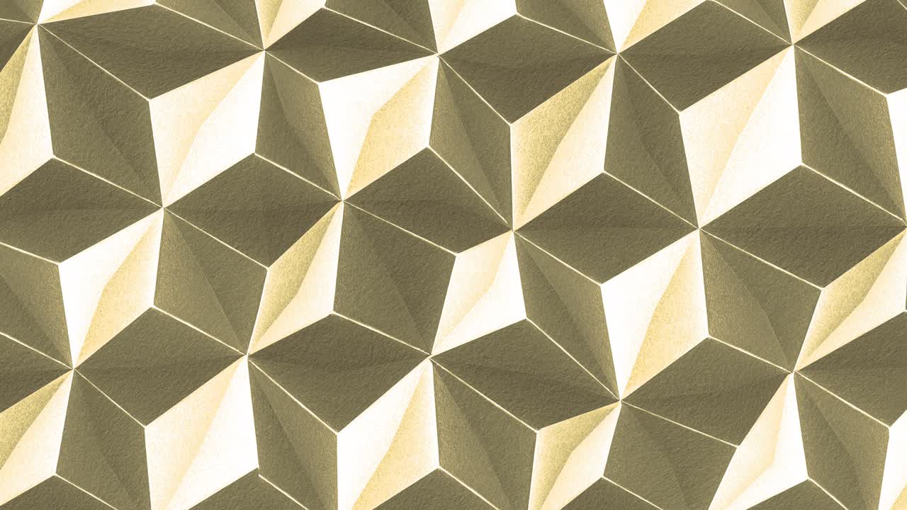 금색 움직이는 큐브 표면으로 추상적인 배경