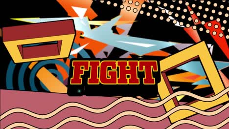 animación del texto de lucha sobre las formas