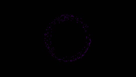 tecnología abstracta fondo de círculo púrpura hecho de líneas y puntos animados, partículas. modo de mezcla