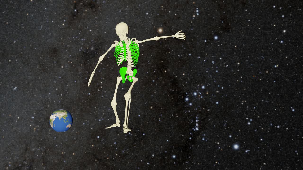 Skeleton kicking ball - glob