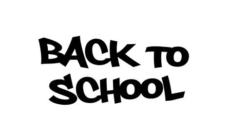 animation of back to school text on white background