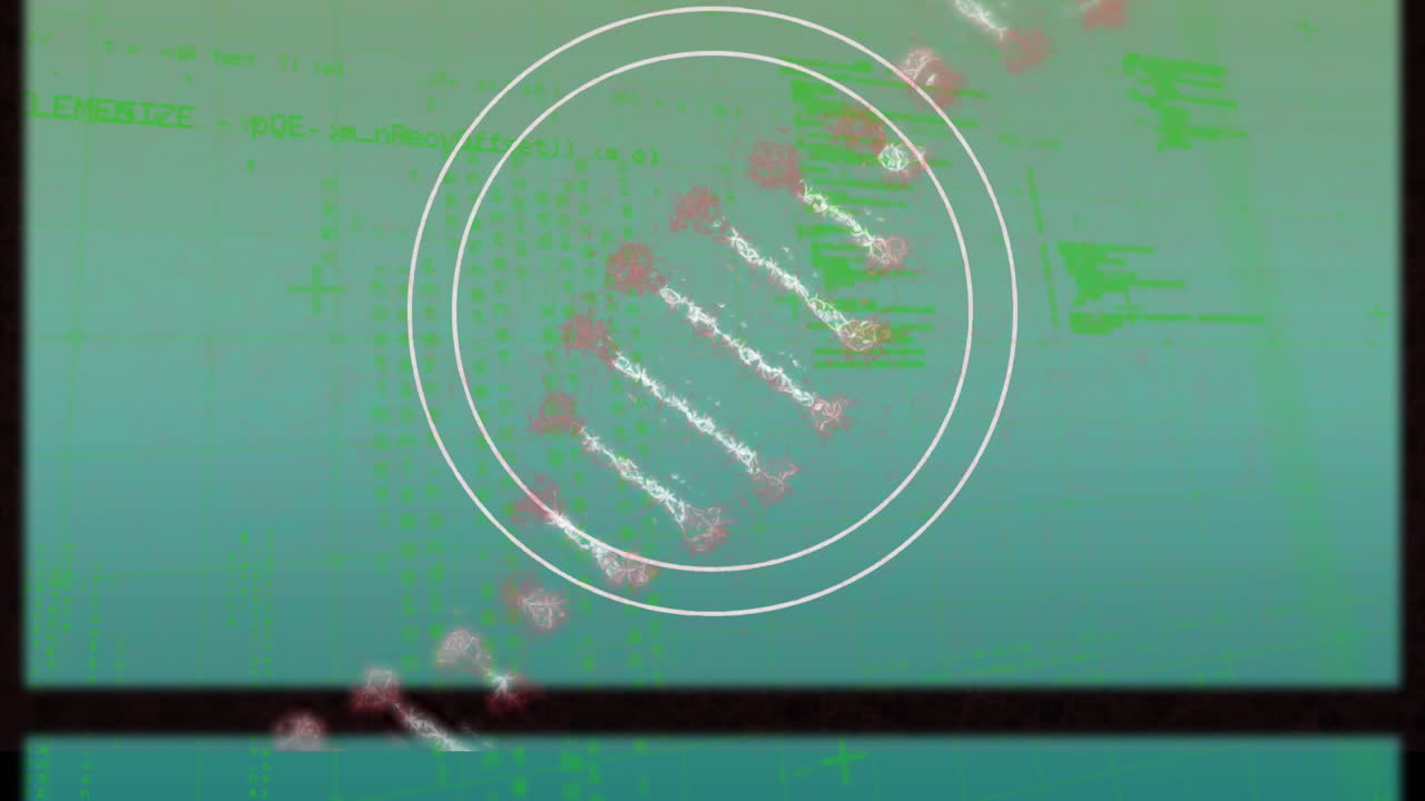 데이터 처리에 대한 dna 가닥과 원의 애니메이션