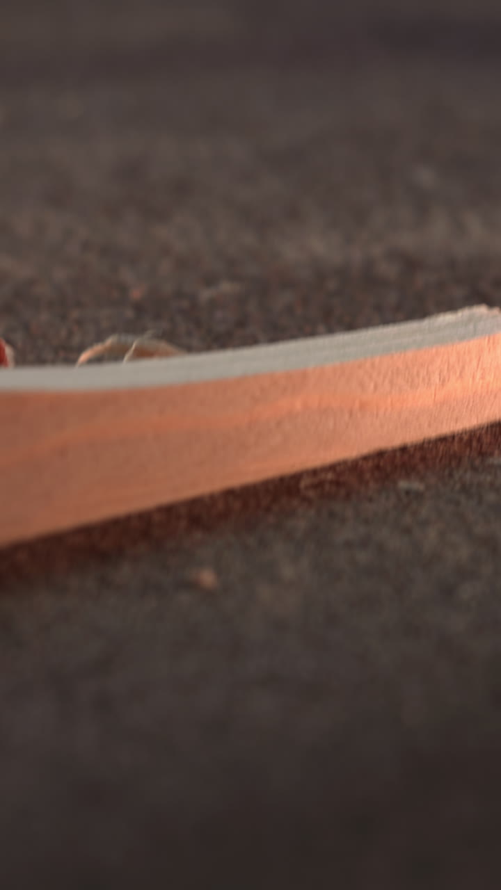 Close-up of Wood Shavings Being Created by a Chisel