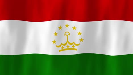 tajikistan flag country animation 3d symbol design waving in wind movement national patriotism world culture emblem banner republic central asia red white green stripes yellow emblem crest