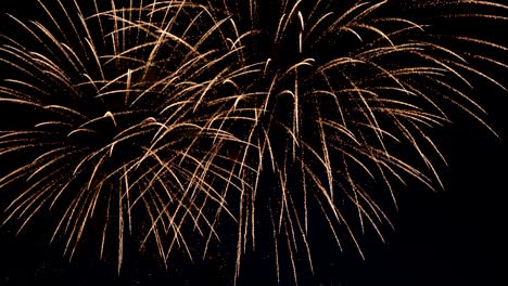 los fuegos artificiales iluminan el cielo. celebración del año nuevo