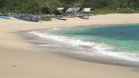 blue waves on an indonesian beach