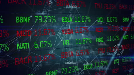 animation of connections and financial data processing