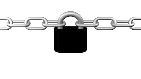 chain with padlock closing and opening.