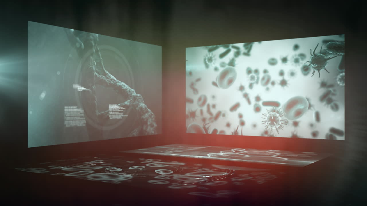 검은색 배경에 데이터 처리의 애니메이션