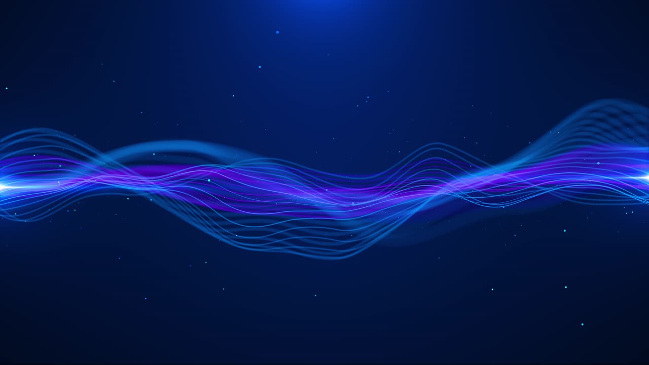 Futuristic Abstract Flowing Blue and Purple Energy Waves