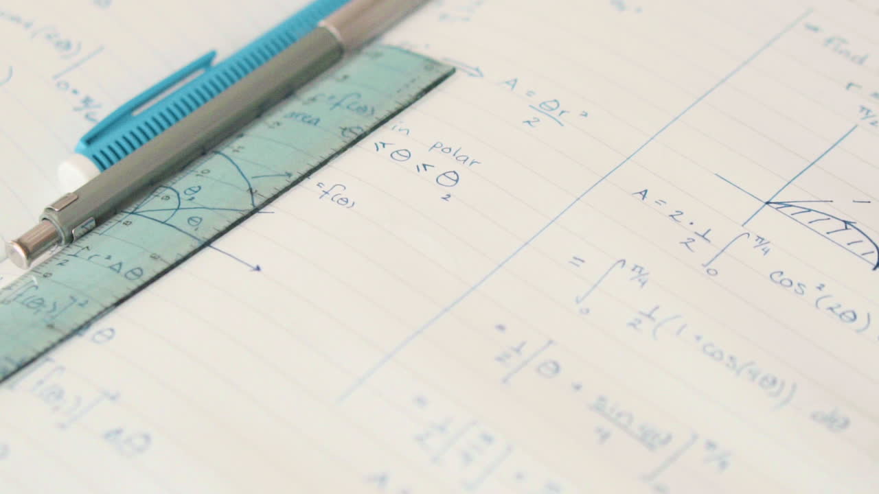 B-roll shots of math-calculus notes. Meant for atmosphere and extra scenery.
