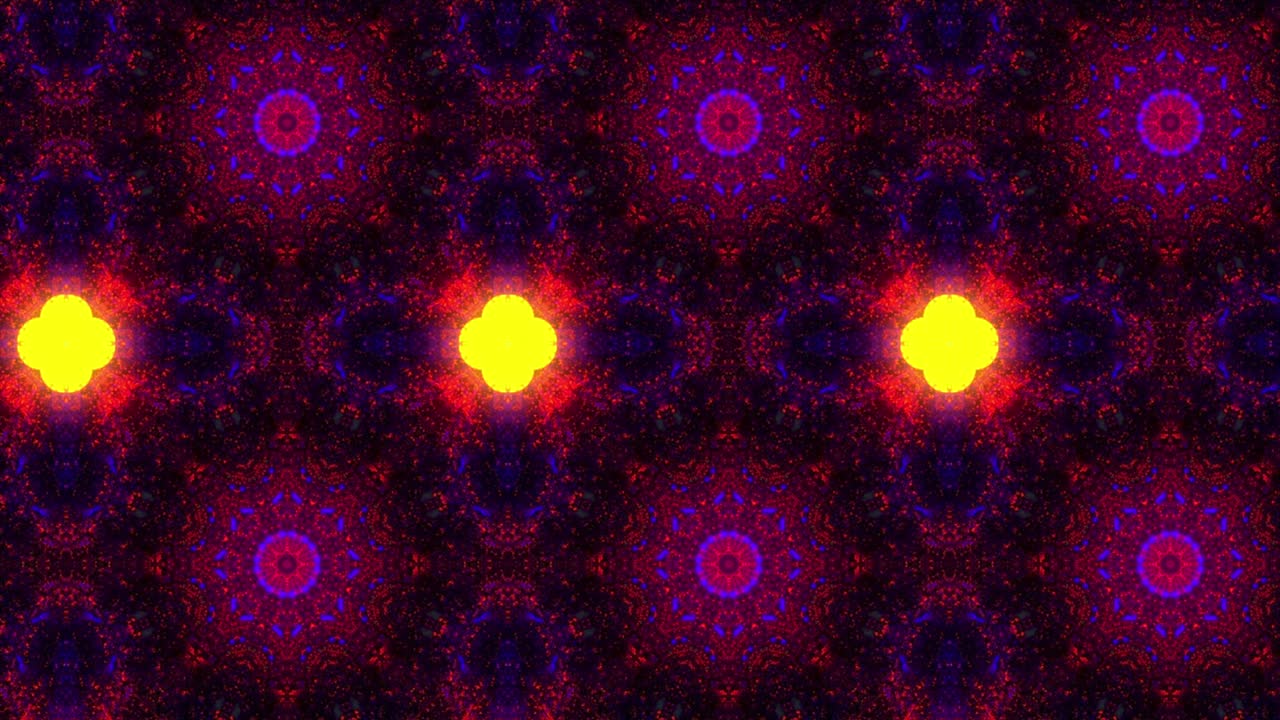 Kaleidoscope Neon Fractal Background