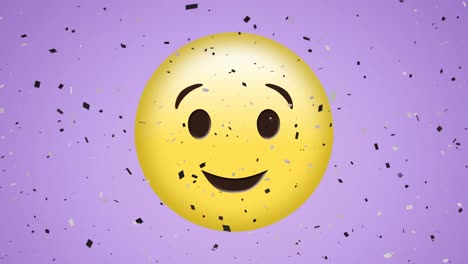 animación del icono del emoji feliz en un fondo rosa