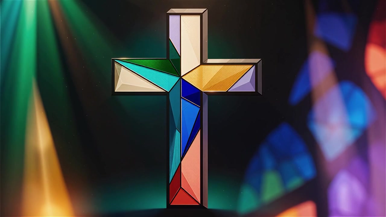 Cruz Cristiana con Luz Celestial, Fondo para Adoración.