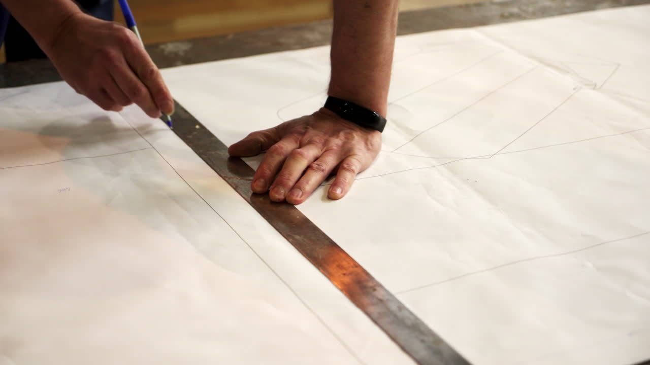 Person Making a Sewing Pattern