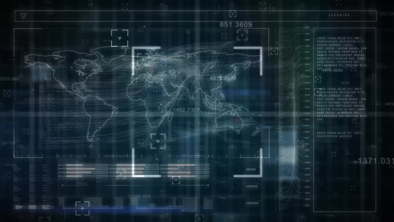 Animation of marker, data processing over world map
