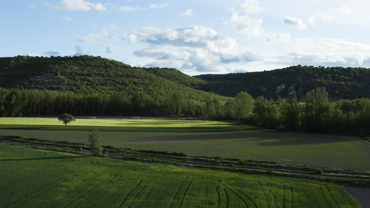 hermosa campiña verde de penafiel, españa -antena