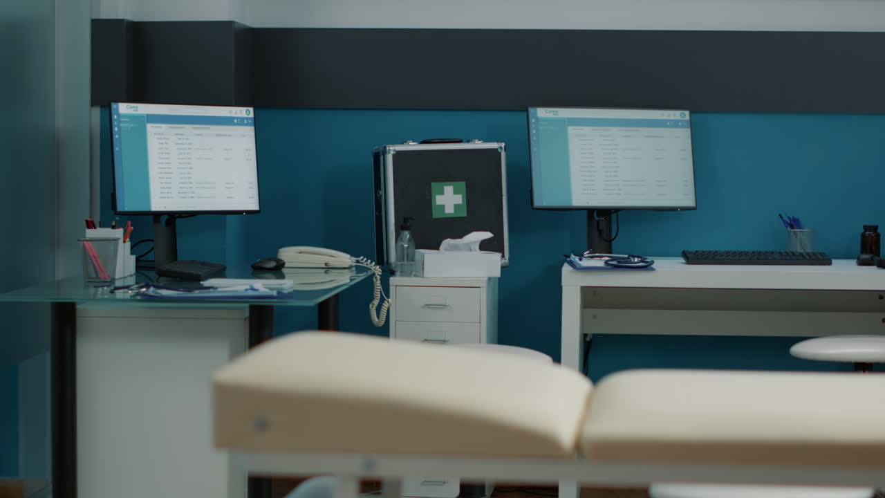 Doctor's Office with Medical Equipment and Computers