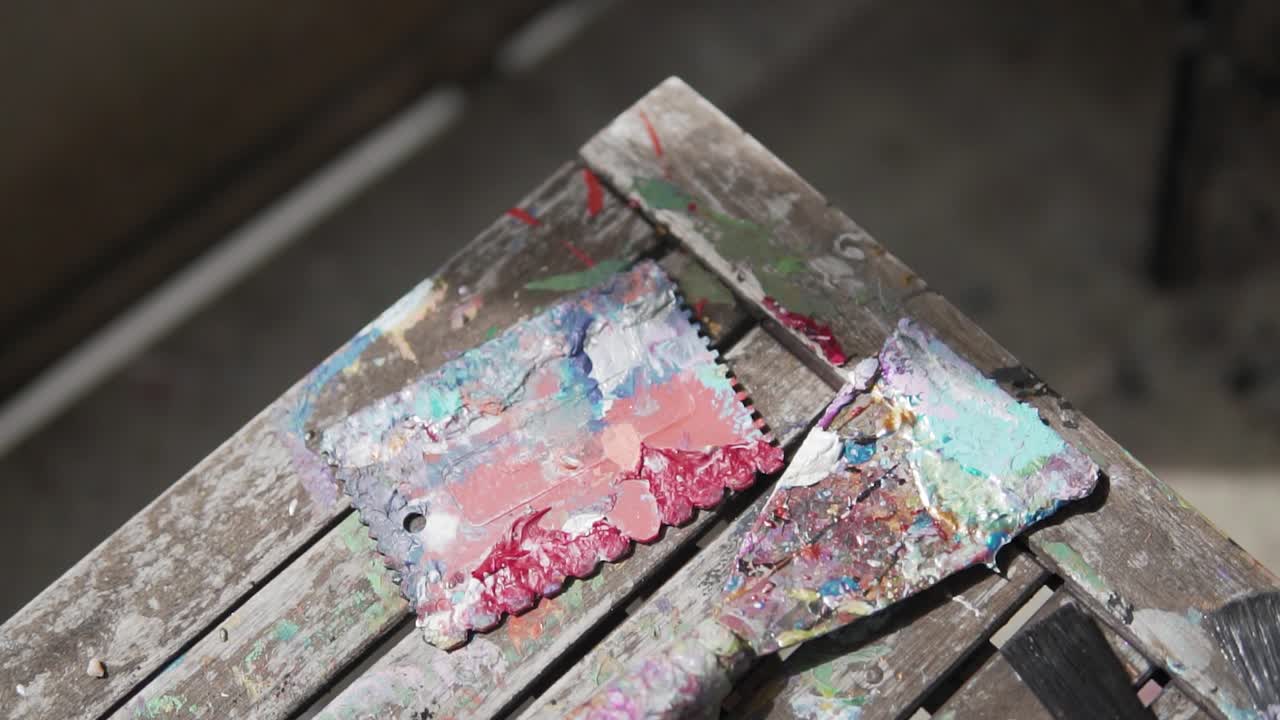 Closeup of painting tools, water based equipment for street art