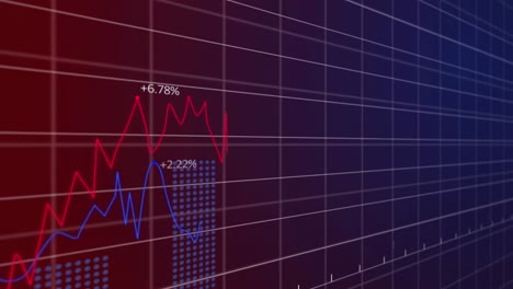 animación del procesamiento de datos financieros en la red
