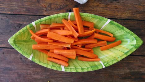 sliced carrots on plate for appetizer