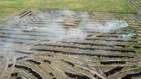 abrir fuego en el campo campo quemado y liberar humo blanco en malasia.
