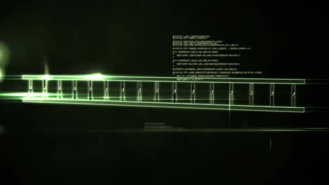 animation of dna strand, data processing over processor circuit board