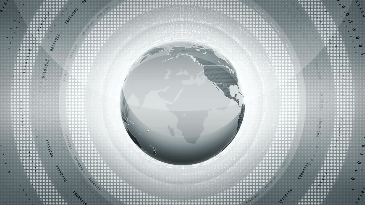 미래 세계 지구 글로벌 홀로그램 모노크롬 회색 hud 애니메이션