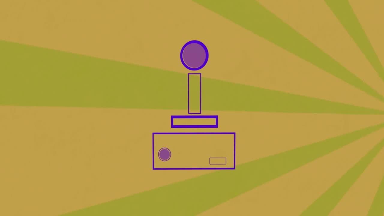 animación de los iconos del controlador de videojuegos contra un fondo radial verde