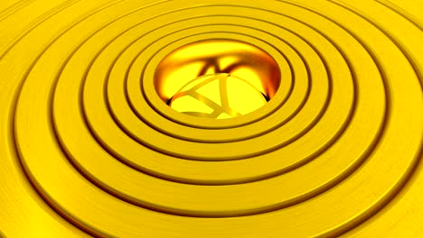 3d animation of abstract golden background. looped