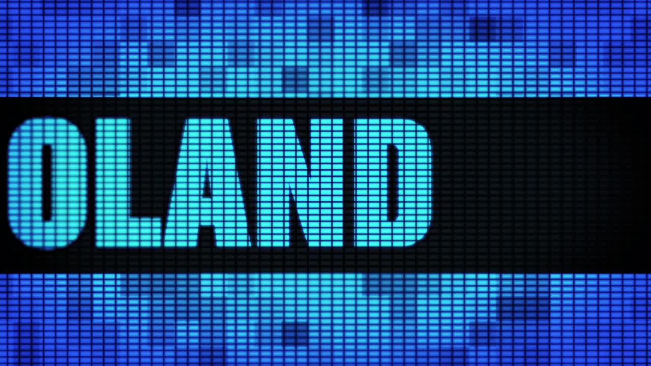Digital Display Showing Words "Land Point"