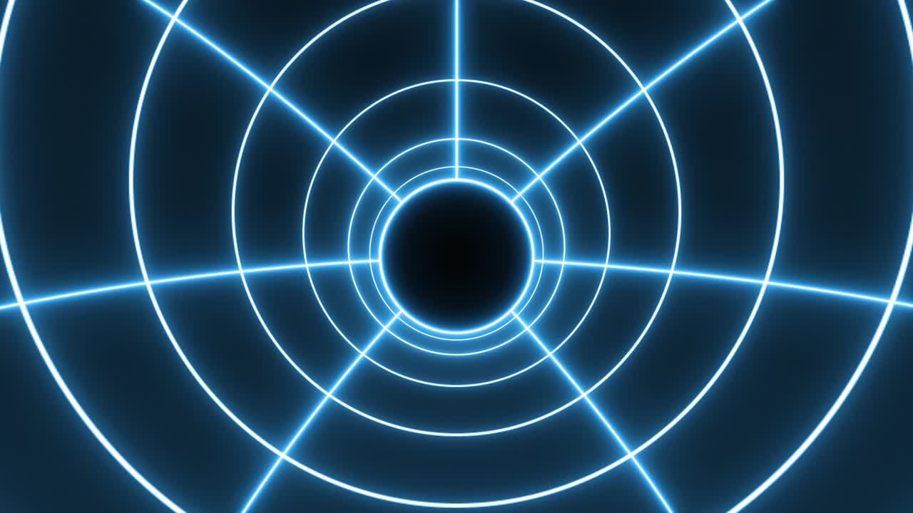 4K Abstract Neon Circle Lines Zoom Wormhole VJ Loop background Loop Animation. render neon abstract futuristic hi-tech motion background.