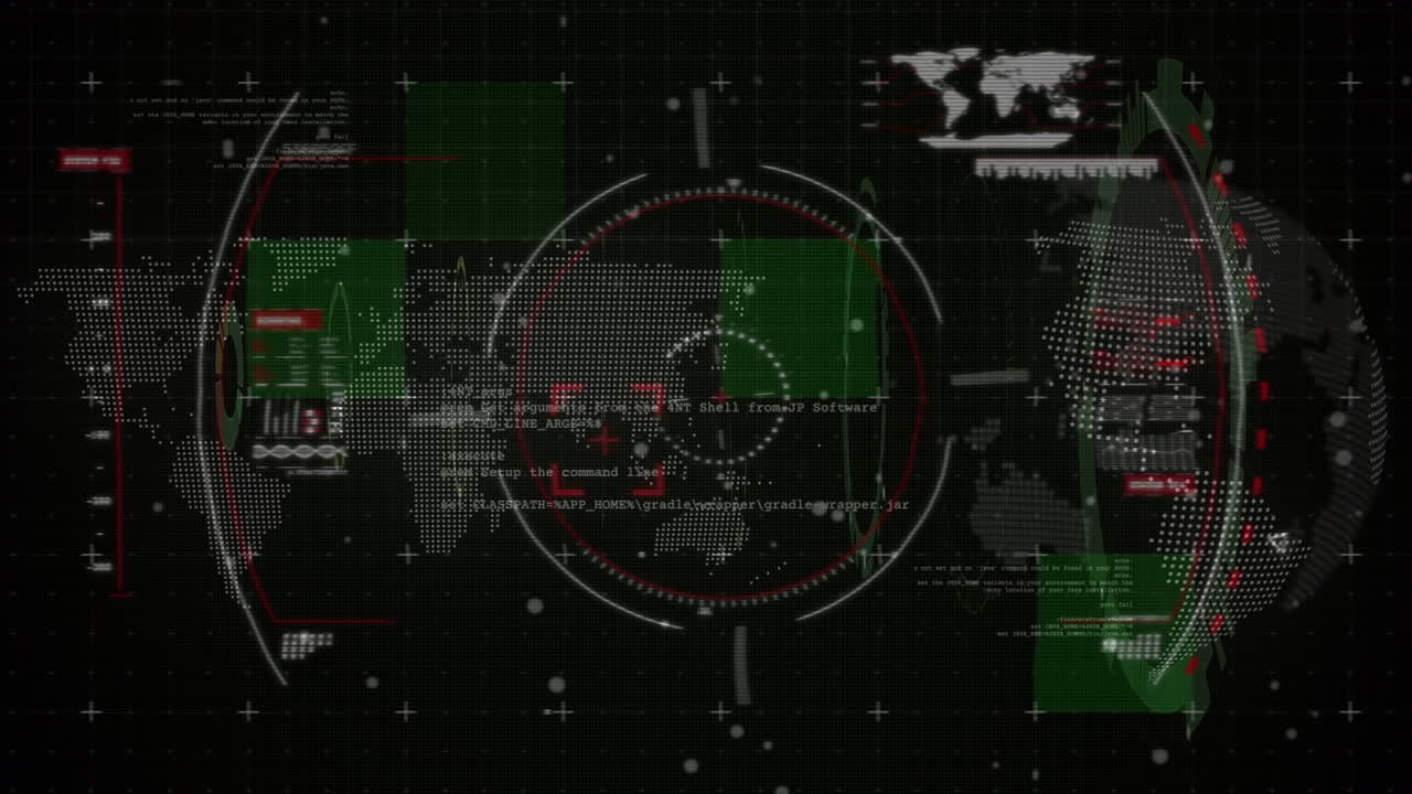 세계 지도와 지구로 데이터 처리를 통해 스 스캔의 애니메이션