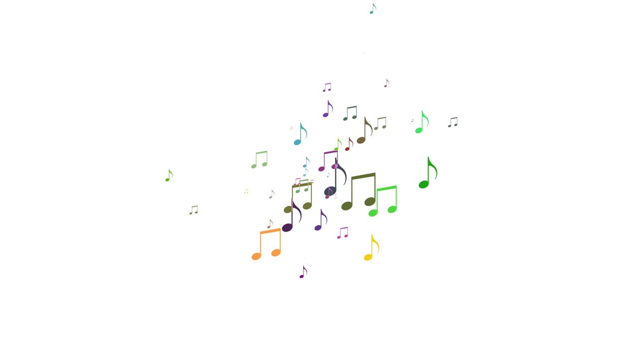 Musical note streaming up in melody with composer. Musical Notes Flying ...