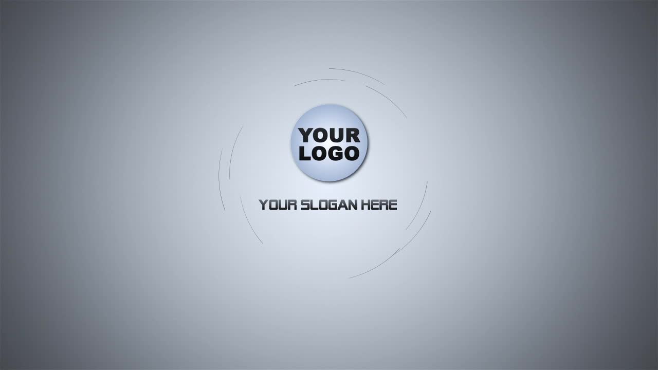 Abstract logo animation with geometric shapes in shades of blue and gray