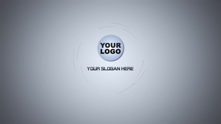 Abstract logo animation with geometric shapes in shades of blue and gray