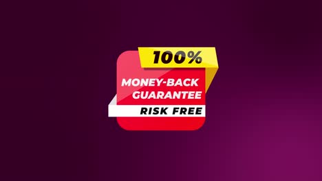 animated text 100% money back gurantee for sale