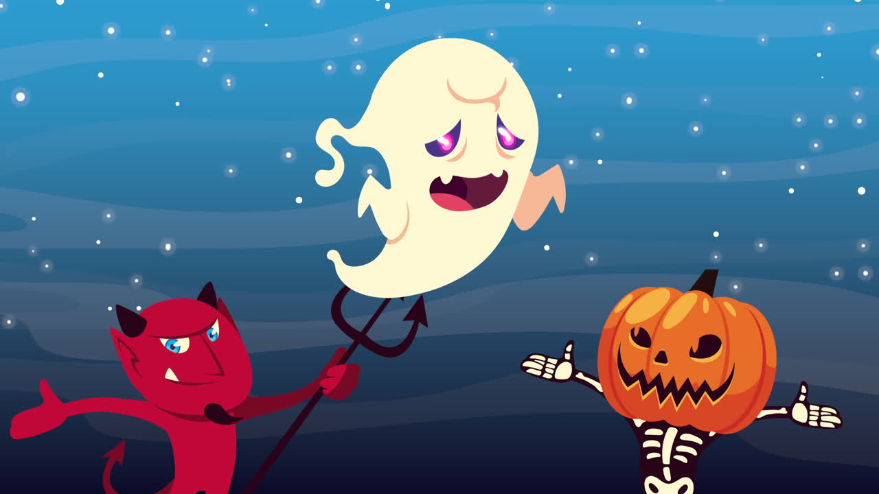 귀여운 할로윈 만화 캐릭터