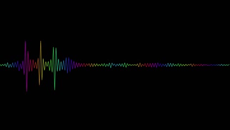 línea de espectro abstracto rebote diseño de onda espectral en fondo negro forma de onda vibrante. simulación de espectro de audio para animación futurista de música.