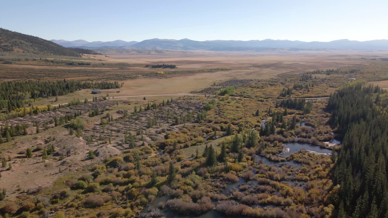 흙으로 습지 비버 연못 위를 패닝