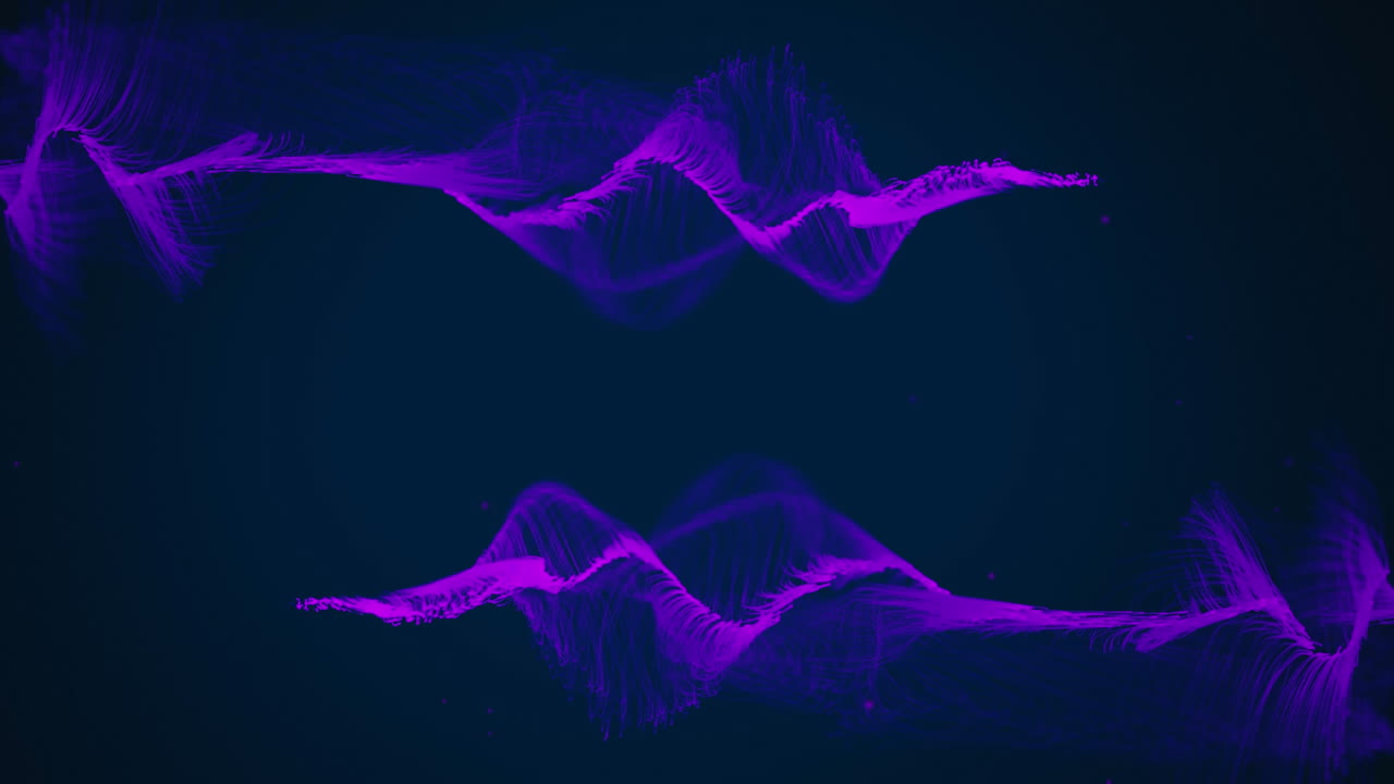 Animation of purple glowing mesh moving on black background