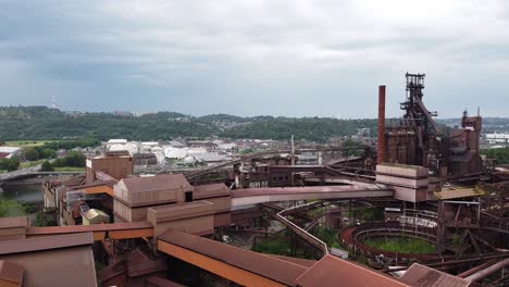 Drone-shot-of-an-abandoned-factory-in-Liege-Belgium