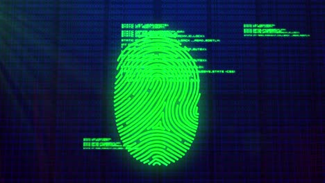 Animation-of-finger-print-over-data-processing