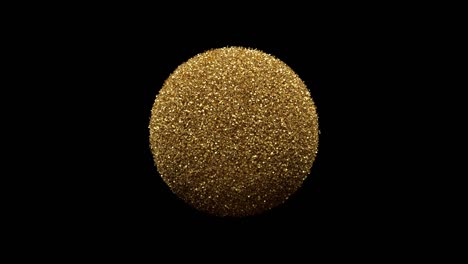 golden glitter particles sphere reveal