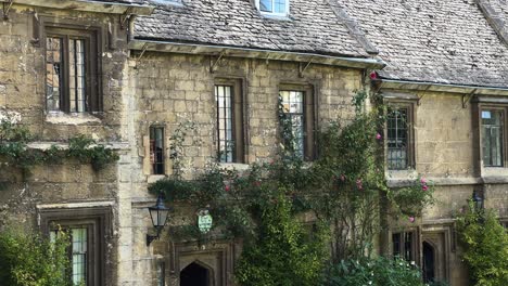 facade of the medieval cottages in the main quadrangle, worcester college in oxford, england