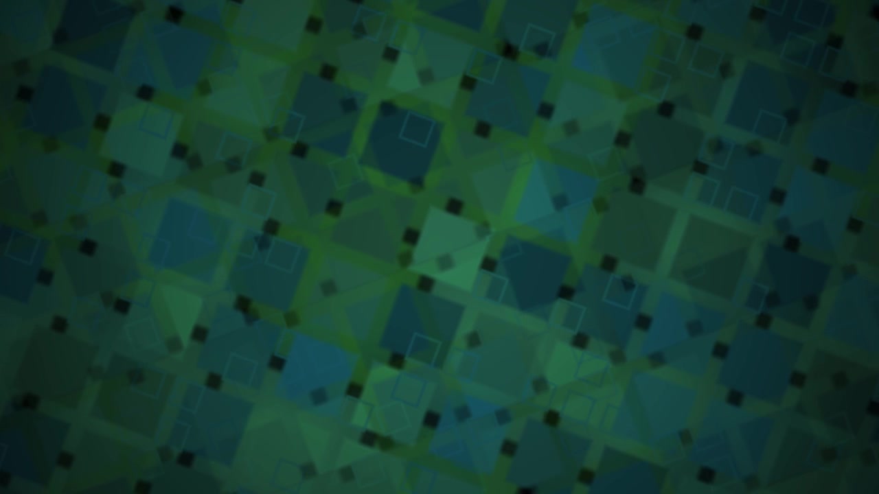 Abstract Digital Background with Moving Green and Blue Squares